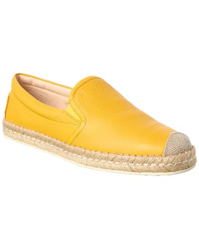 Tod's Leather Loafer In Yellow