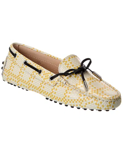 Tod's Leather Loafer In Yellow