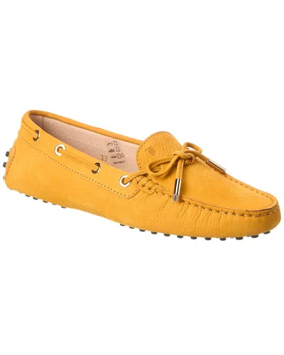 Tod's Leather Loafer In Yellow