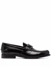 Tod's Polished Block Heel Loafers With Penny Slot