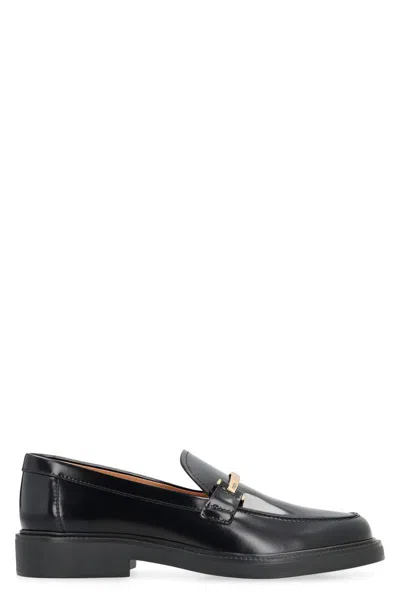 Tod's Leather Loafers In Black