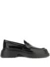 Tod's Leather Loafers With Chunky Sole And Glossy Finish In Black