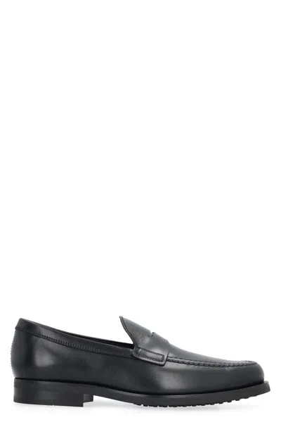 Tod's Block Heel Classic Slide-on Loafers In Black