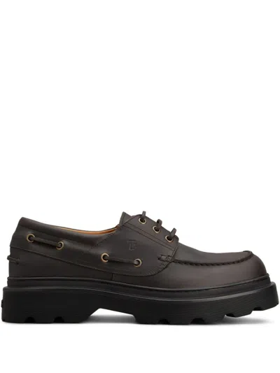 Tod's Leather Loafers In Brown