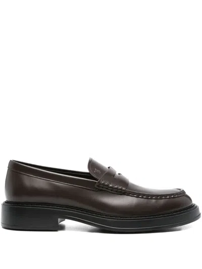 Tod's Leather Loafers In Animal Print