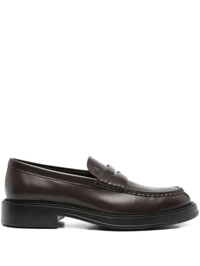 Tod's Leather Loafers In Brown