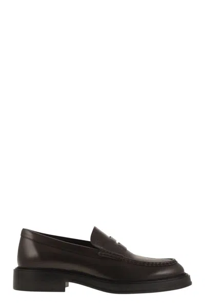 Tod's Leather Loafers In Brown