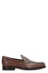 Tod's Loafers In Brown Antique-effect Leather In Brown