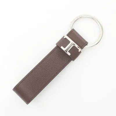 Pre-owned Tod's Leather Metal Keyring () In Brown