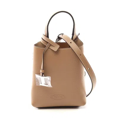 Tod's Leather Micro Handbag Beige In Sand