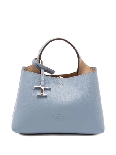 Tod's Leather Micro Tote Bag In Blue