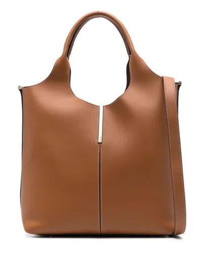 Tod's Leather Mini Tote Bag In Brown