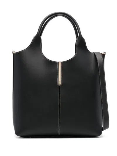 Tod's Leather Mini Tote Bag In Black