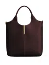 Tod's Maroon Leather Mini Tote In Brown