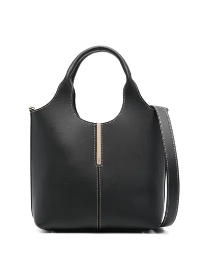 Tod's Leather Mini Tote With Branded Metal Bar Accessory Bags
