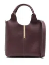 Tod's Leather Mini Tote With Branded Metal Bar Accessory Bags In Brown