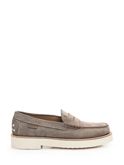 Tod's Leather Loafer In Beige