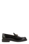 Tod's Shiny Leather Moccasin With Gold Metallic Logo In Black