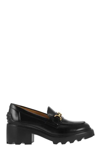 Tod's Leather Moccasin With Carrarmato Bottom