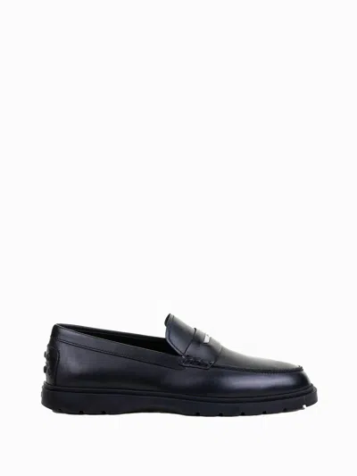 Tod's Leather Moccasin With Mask In Black