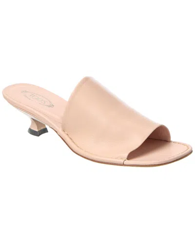 Tod's Leather Mule In Pink