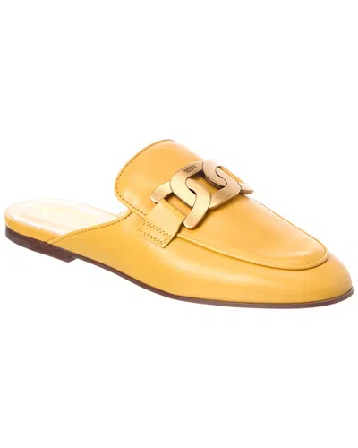 Tod's Leather Mule In Yellow