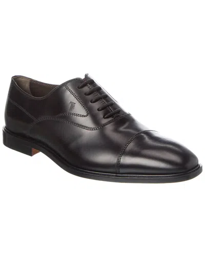 Tod's Leather Loafers In Nero