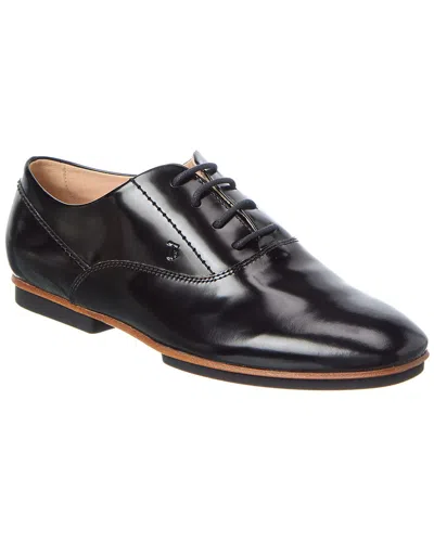 Tod's Leather Oxford In Black