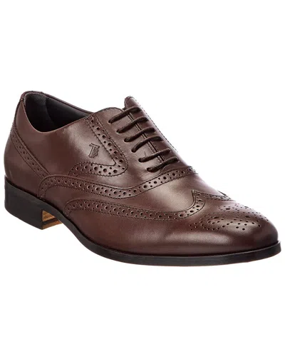 Tod's Leather Oxford In Brown