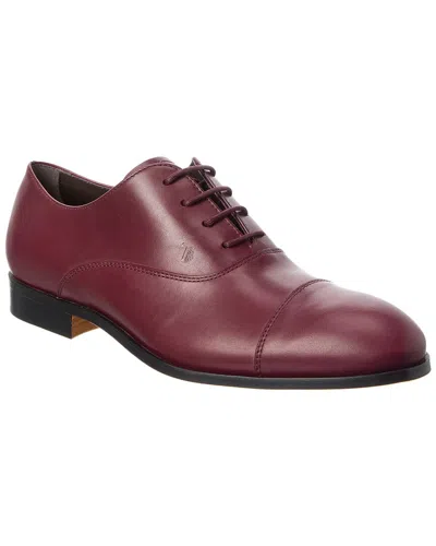 Tod's Leather Oxford In Burgundy