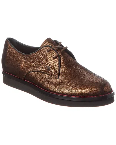Tod's Leather Oxford In Gold