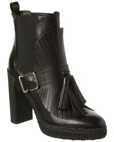 Tod's Leather Platform Boot In Black