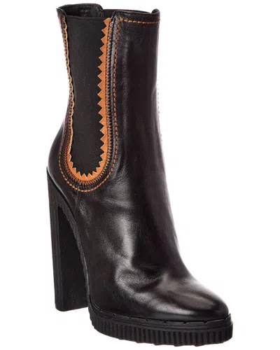 Tod's Leather Platform Boot In Black