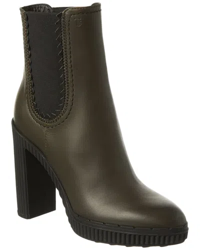 Tod's Leather Platform Bootie In Black