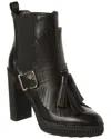 Tod's Leather Platform Bootie In Black