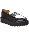 Tod's Leather Platform Loafer In Black