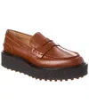 Tod's Leather Platform Loafer In Brown