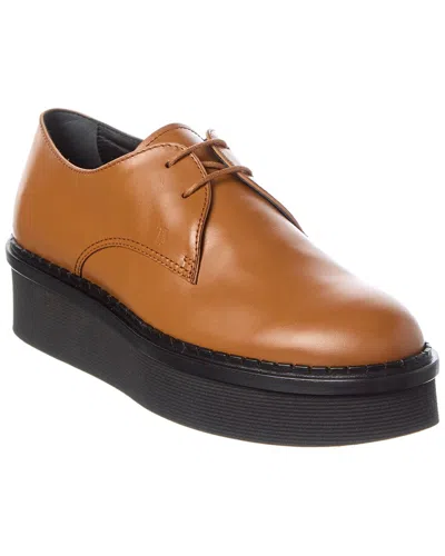 Tod's Leather Platform Loafer In Brown