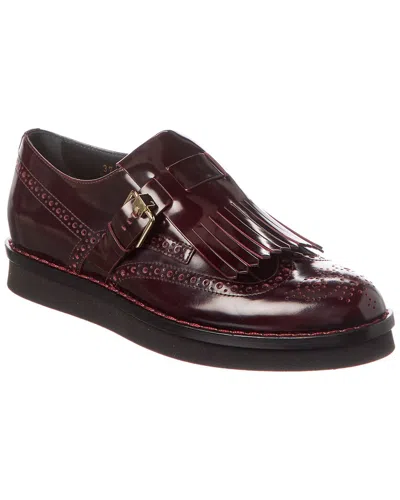 Tod's Gomma Leather Wing-tip Oxford Loafers In Red