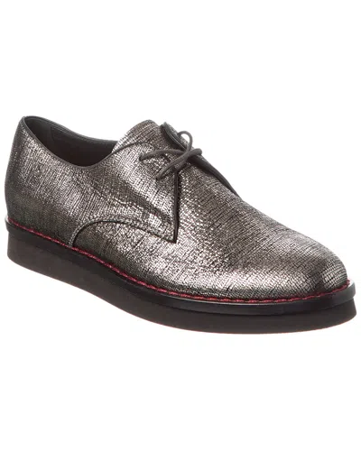 Tod's Leather Platform Oxford In Silver