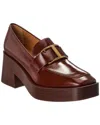 Tod's Leather Platform Pump In Burgundy