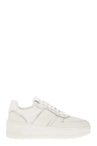 Tod's Leather Platform Sneakers In White