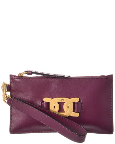 Tod's Leather Pouch In Purple