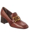 Tod's Chain Link Leather Pump In Brown