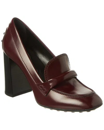 Tod's Leather Pump In Red