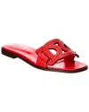 Tod's Tods Logo Leather Sandal In Red