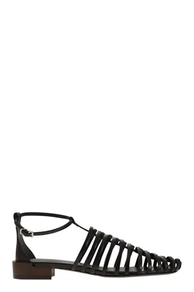 Tod's Leather Sandal In Animal Print