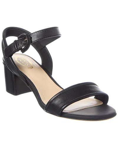 Tod's Leather Sandal In Black
