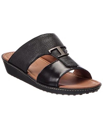 Tod's Leather Sandal In Black