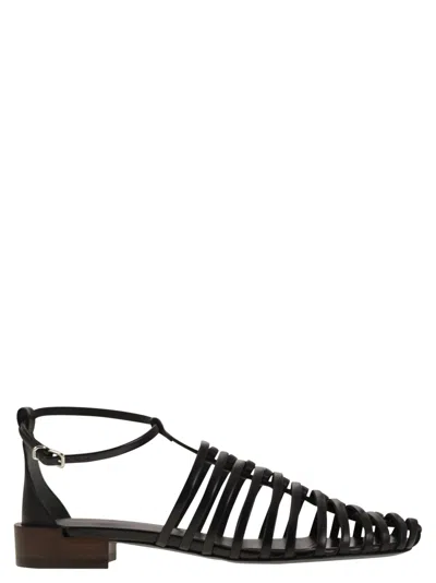 Tod's Leather Sandal In Black